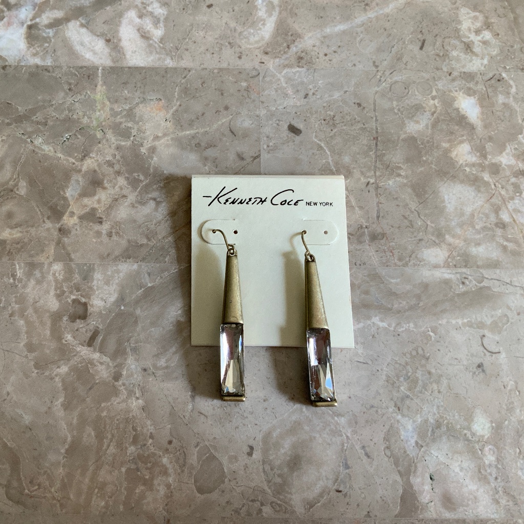 Nwt Kenneth Cole Linear Faceted Glass Earrings 28$